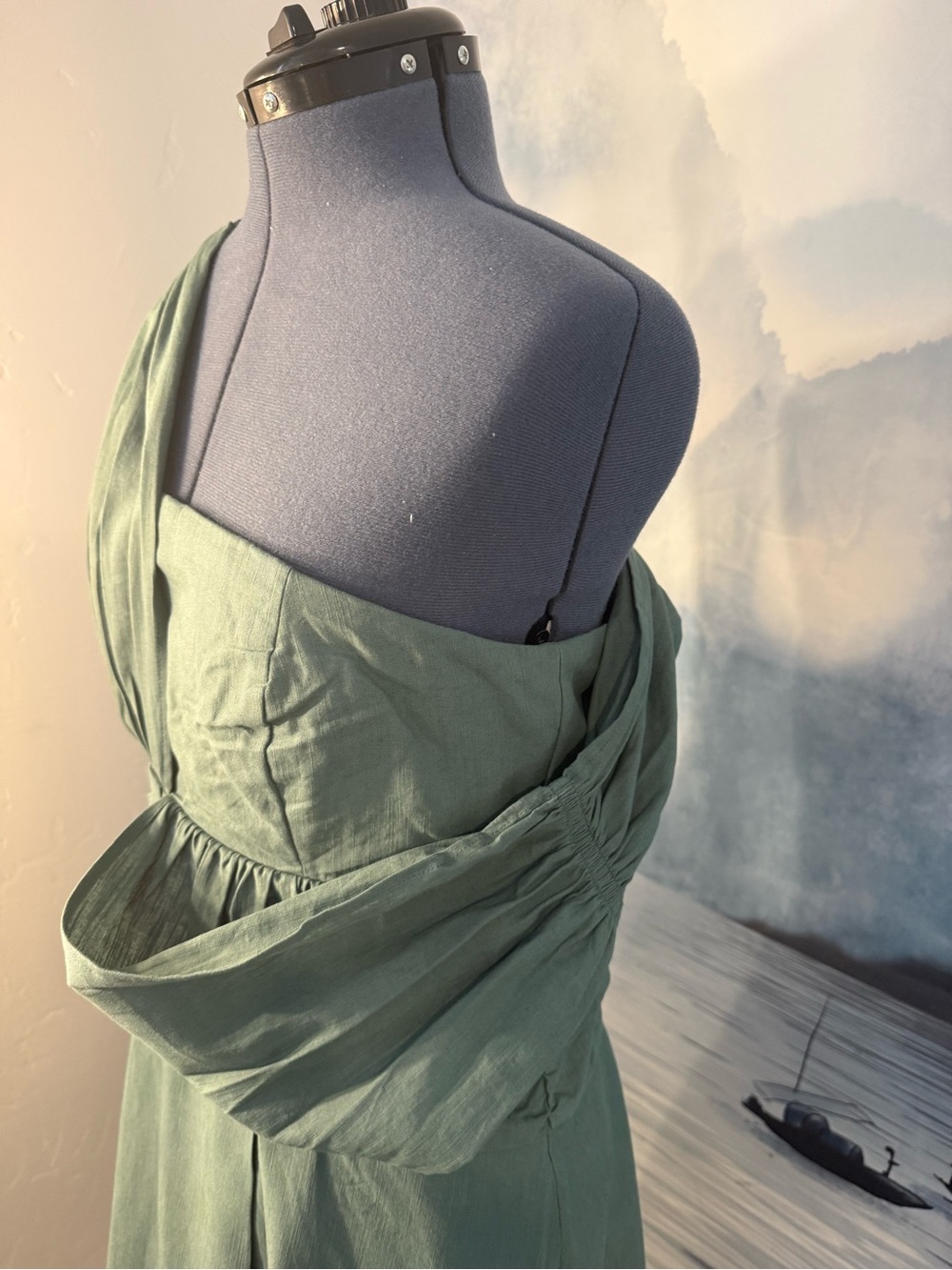 Sleeveless Sage Green Midi Dress # 223 - Picture 7 of 11